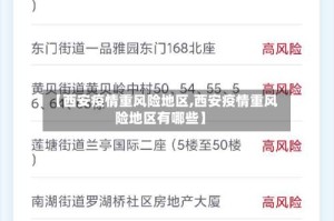 【西安疫情重风险地区,西安疫情重风险地区有哪些】