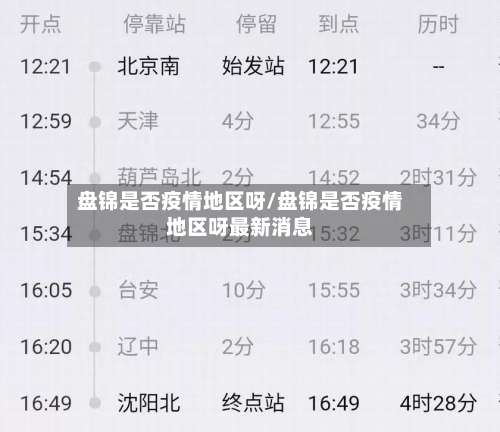 盘锦是否疫情地区呀/盘锦是否疫情地区呀最新消息-第2张图片